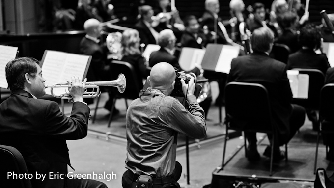 Jared Platt photographing the phoenix symphony