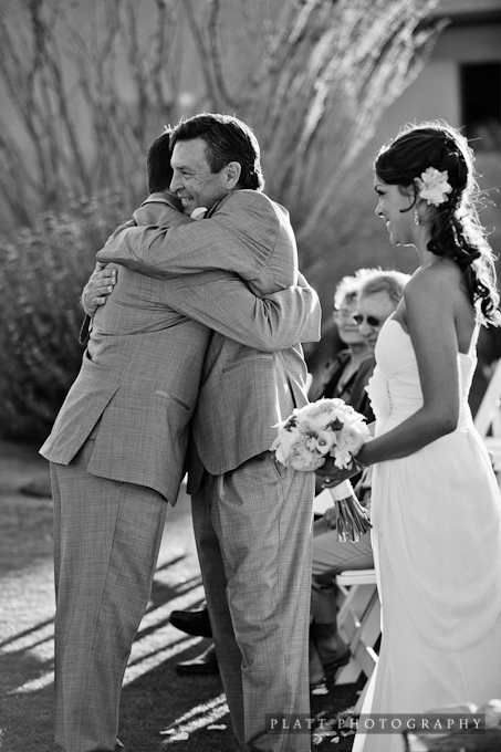 scottsdale-arizona-wedding-8 father giving the bride away at a Wedding at Troon North in Scottsdale Arizona