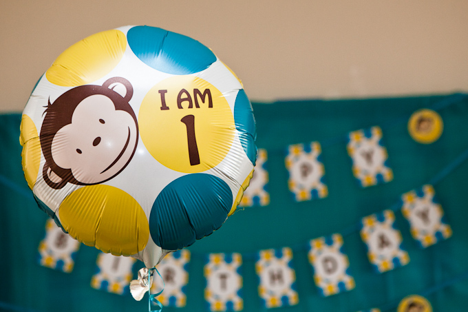 Monkey Balloon at a baby birthday party