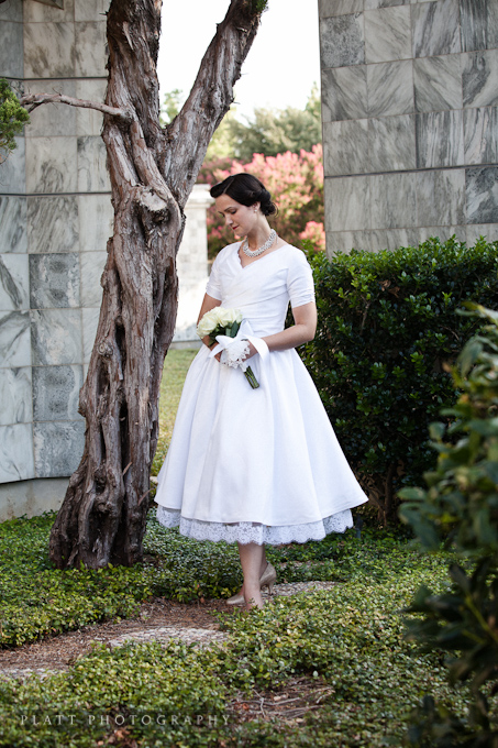 Bride at the LDS Temple in Dallas Texas