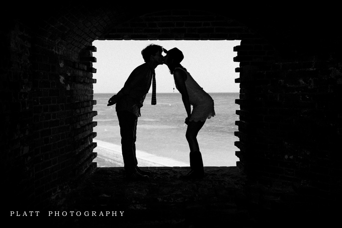 Engagement Portraits in the Gulf of Mexico, of the coast of Key West, Florida by Jared Platt, Platt Photography.